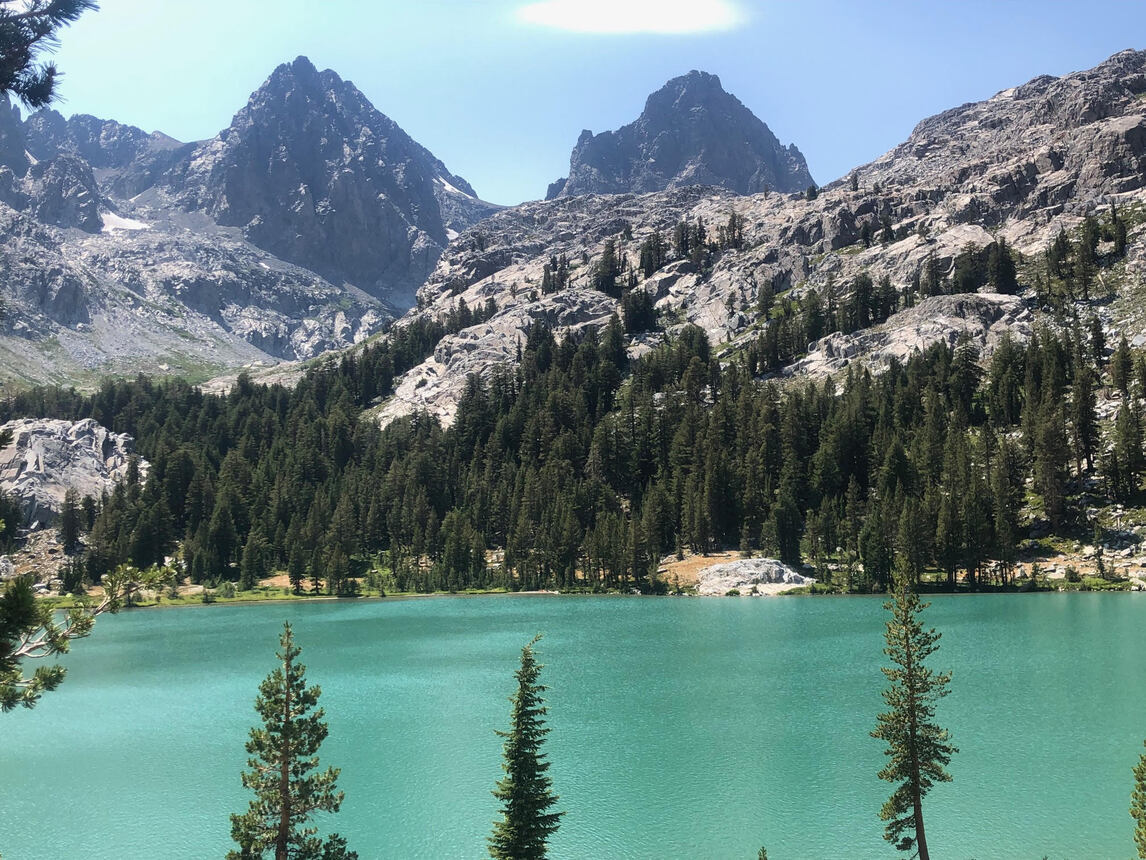 A lake and mountains